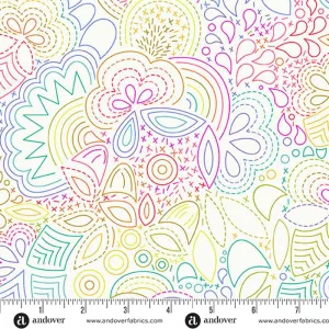 Andover Colour Wheel Rainbow Stitched Day -A-1446-L