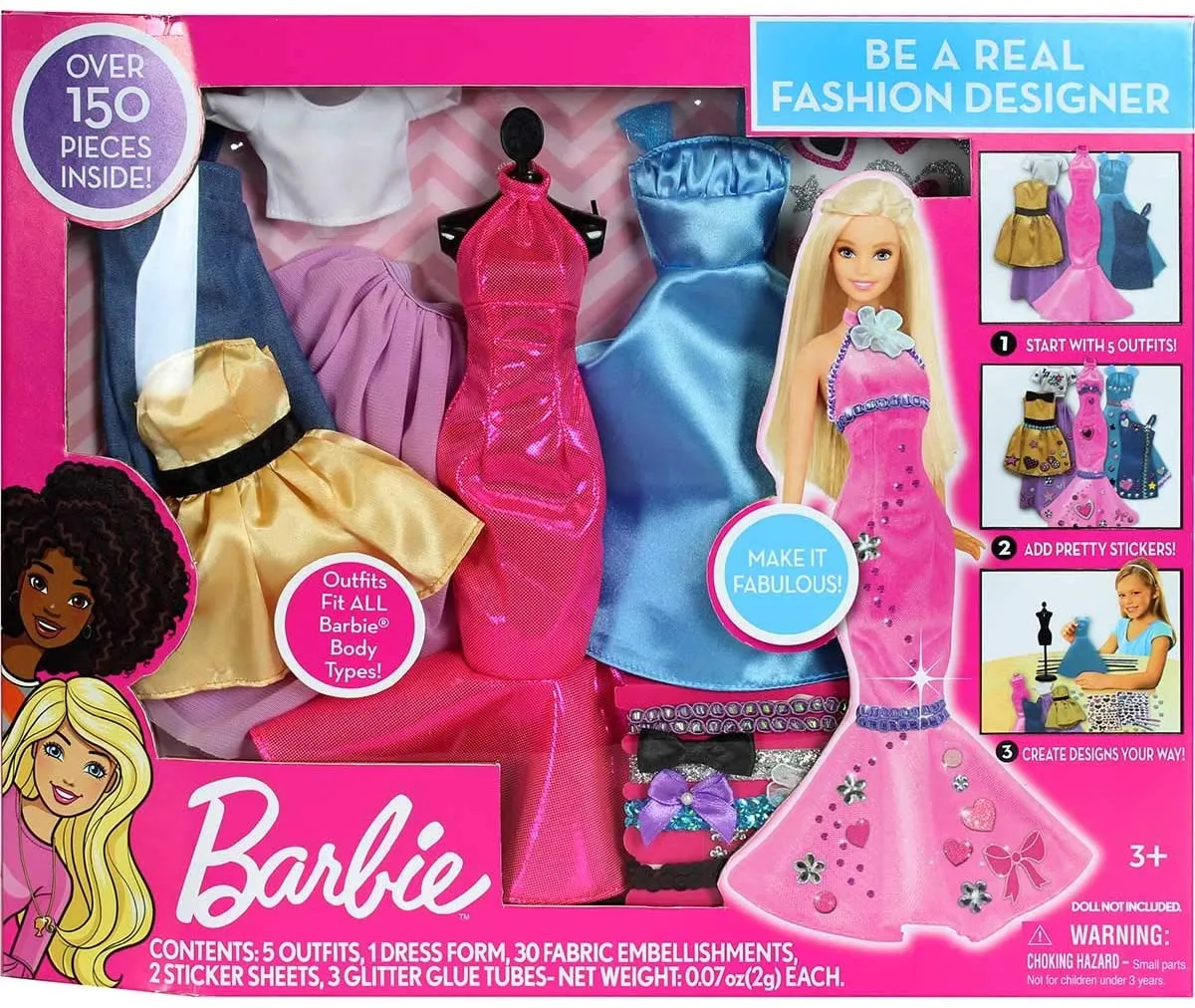 Barbie Be a Fashion Designer Doll Dress Up Kit