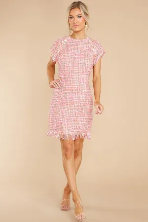 Beyond Imagination Pink Tweed Dress