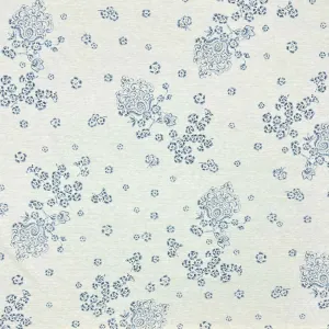 Blue Flower Patterns 100% Cotton Jersey Fabric