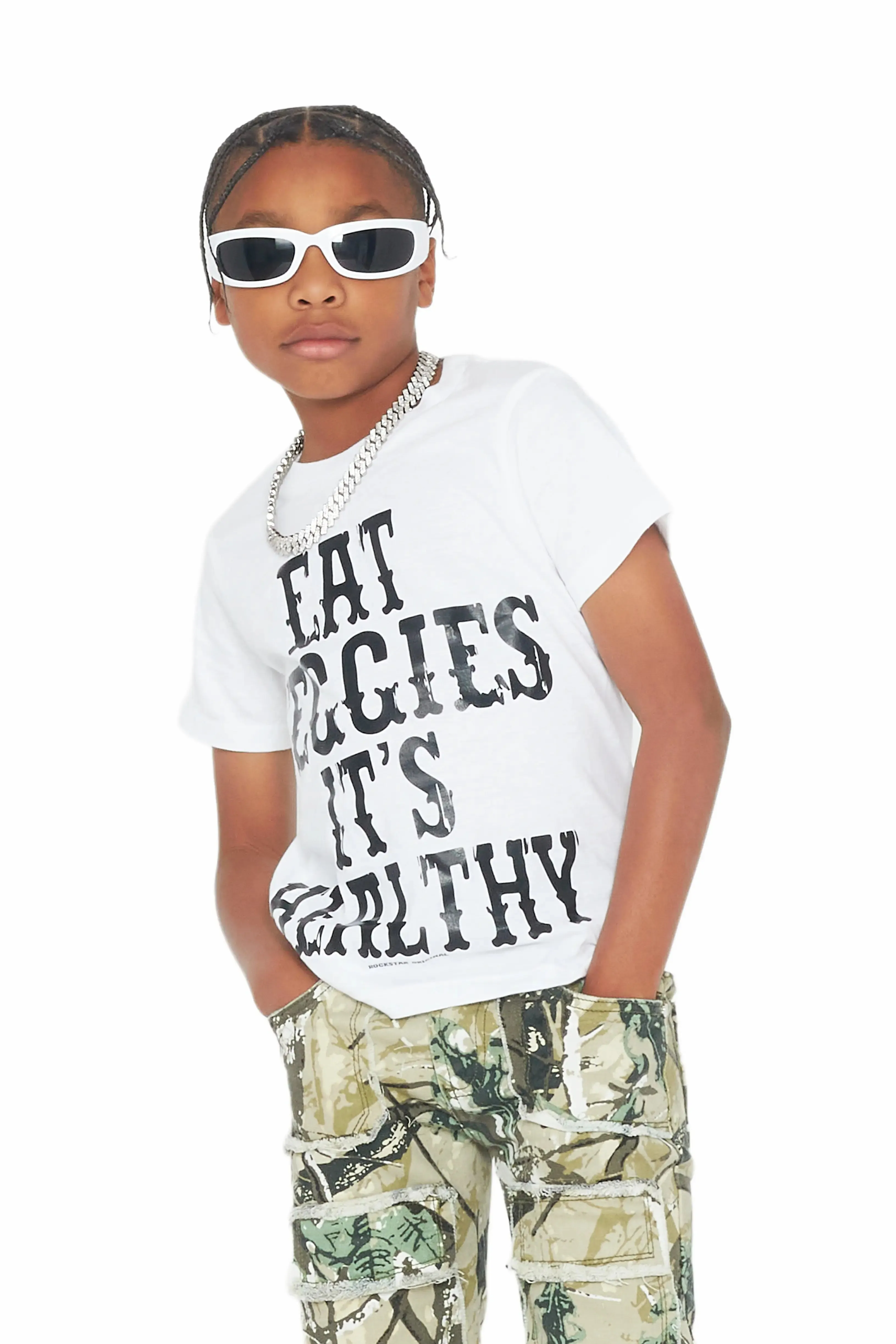 Boys Quincy White Graphic T-Shirt