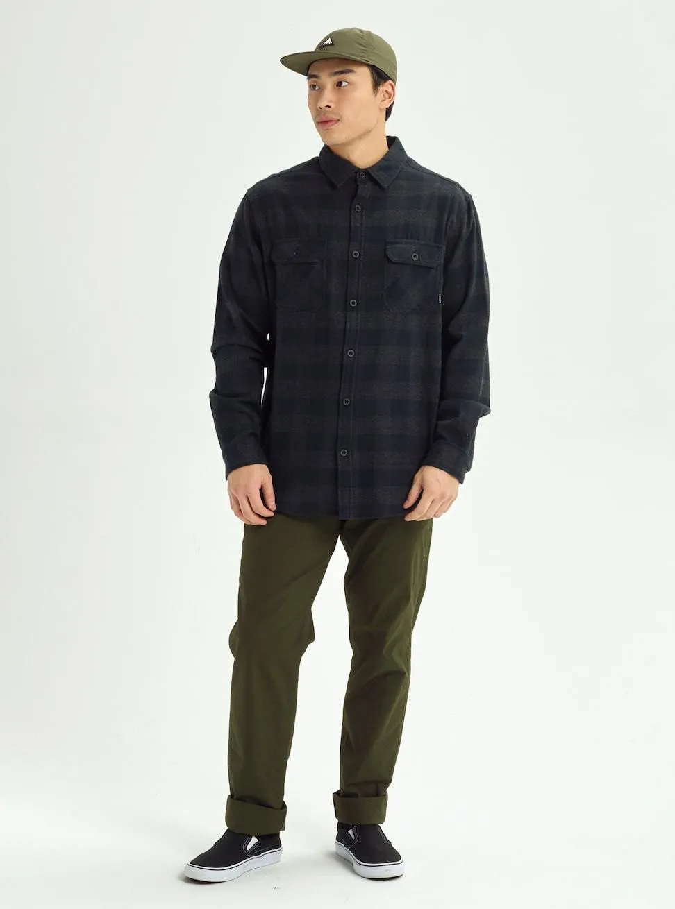 Burton Brighton Flannel Mens Black Heather Buffalo