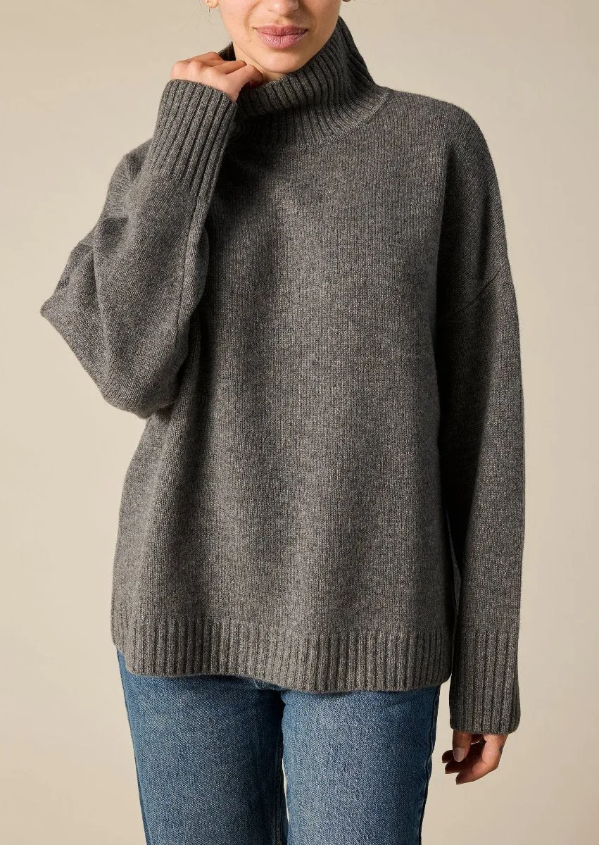 Cashmere Sunday Sweater in Charcoal Grey