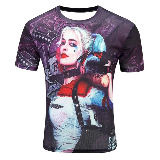 Colorful 3D Printed High Quality Tees #harleyquinn