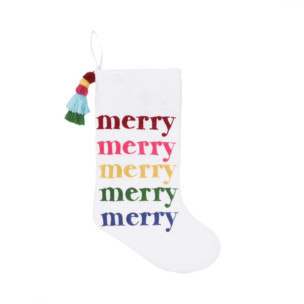 Colorful Merry Stocking