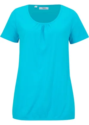 Cotton shirt with short sleeves Bpc Bonprix Collection, blue