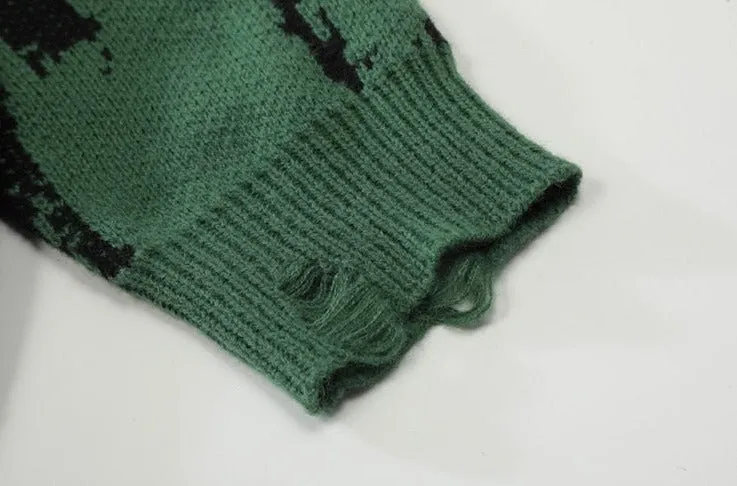 Distressed Gothic Knitted Sweater