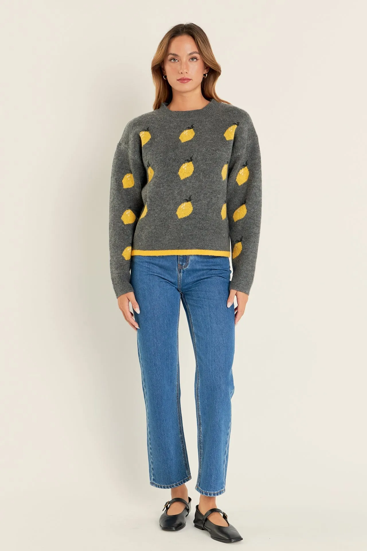 English Factory - Lemon Crew Neck Knit