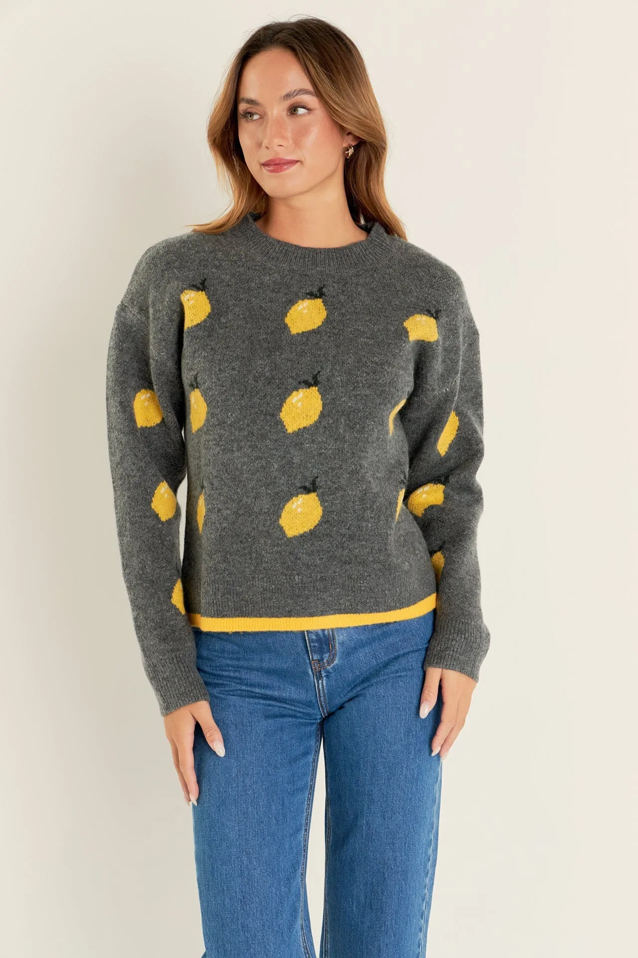 English Factory - Lemon Crew Neck Knit