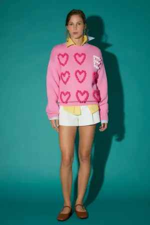 English Factory - Pom Pom Heart Sweater