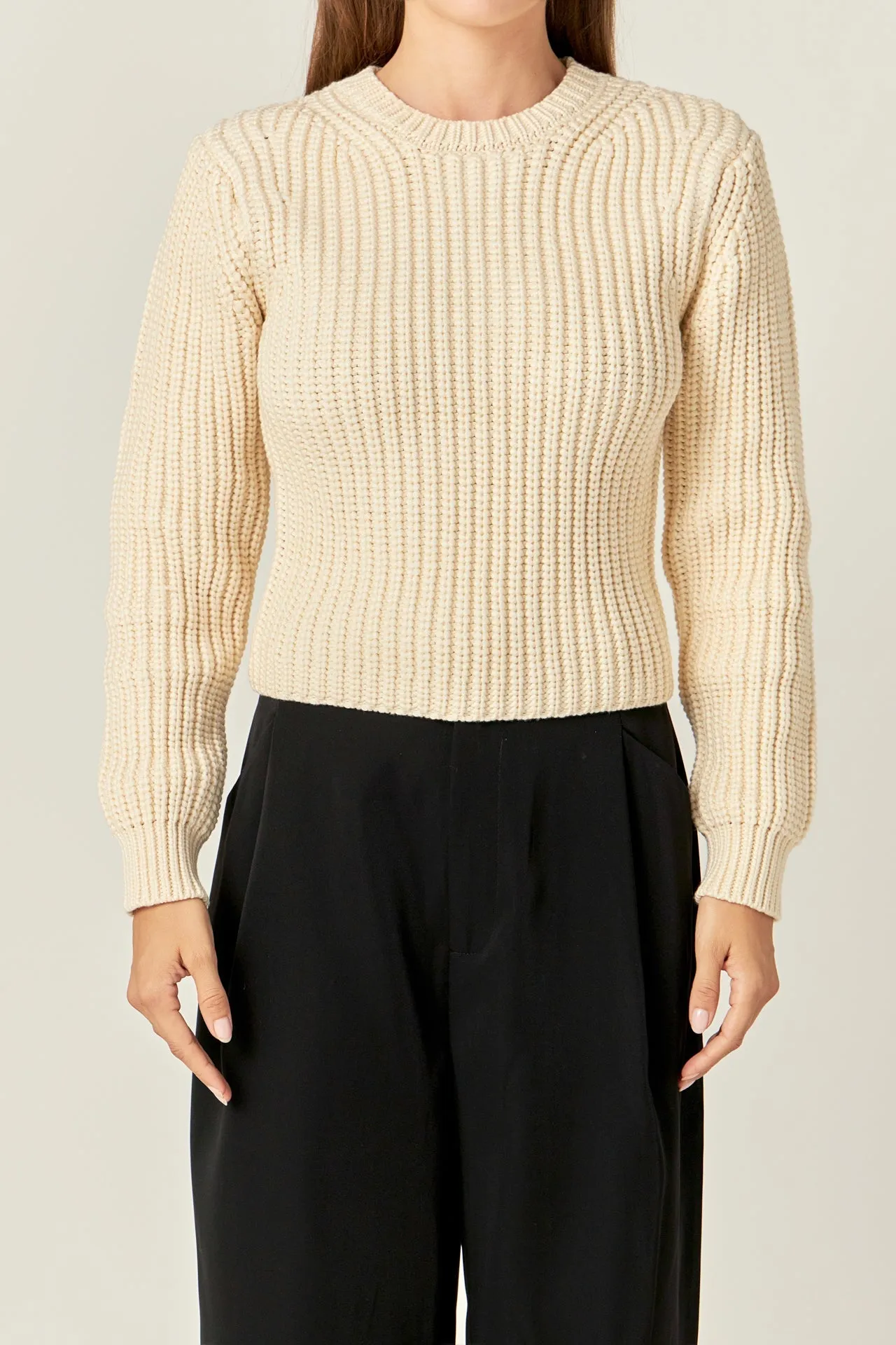 English Factory - Round-neck Knit Sweater