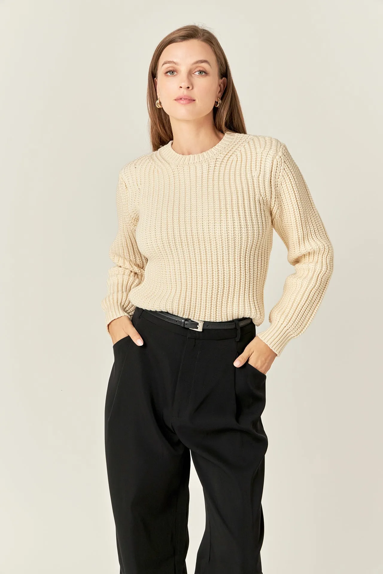 English Factory - Round-neck Knit Sweater