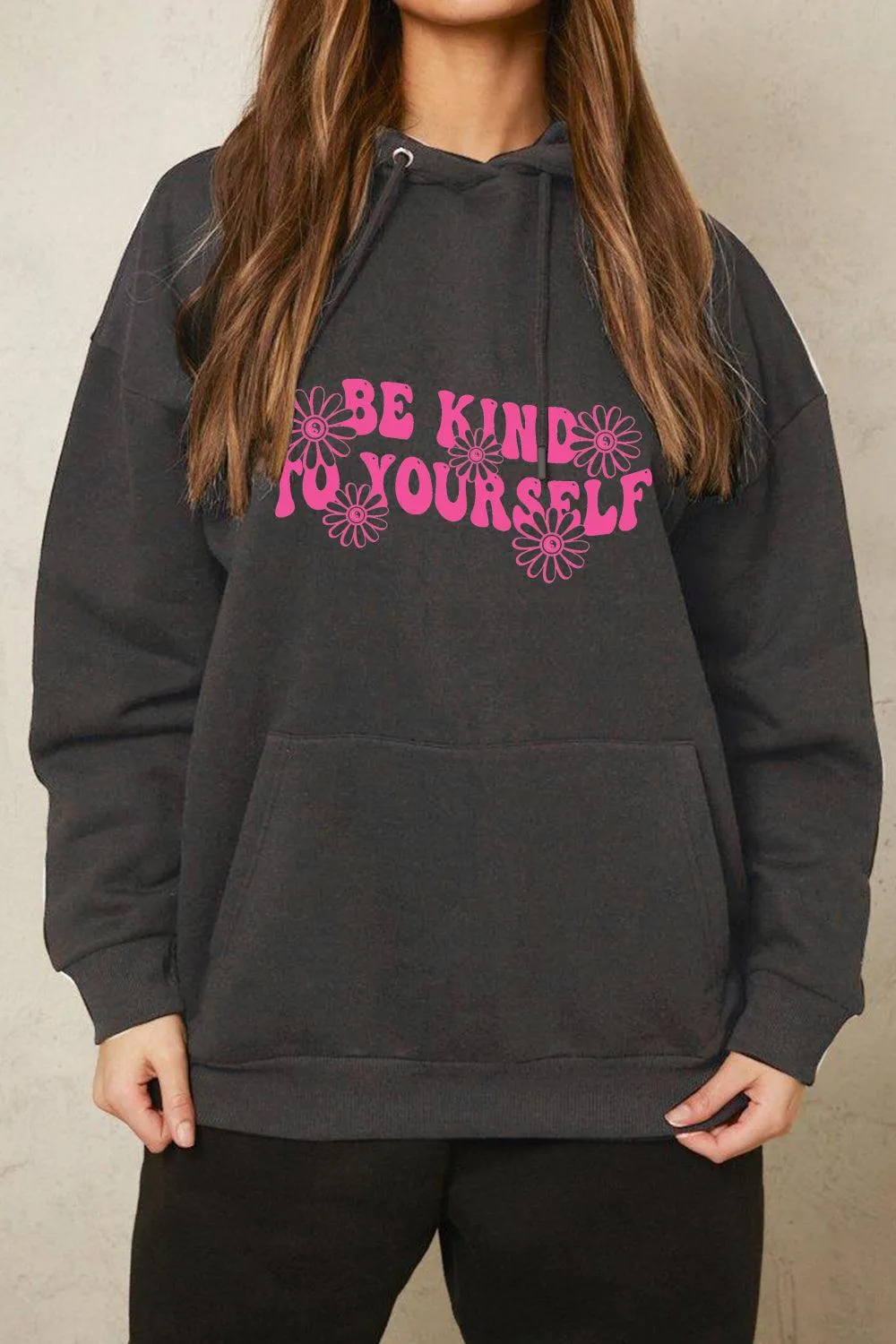 Full Size BE KIND TO YOURSELF Graphic Hoodie