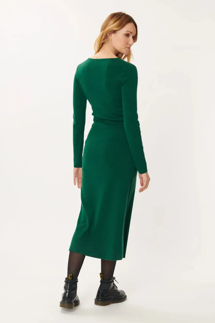 Gavina surplice Dress-  Kelly