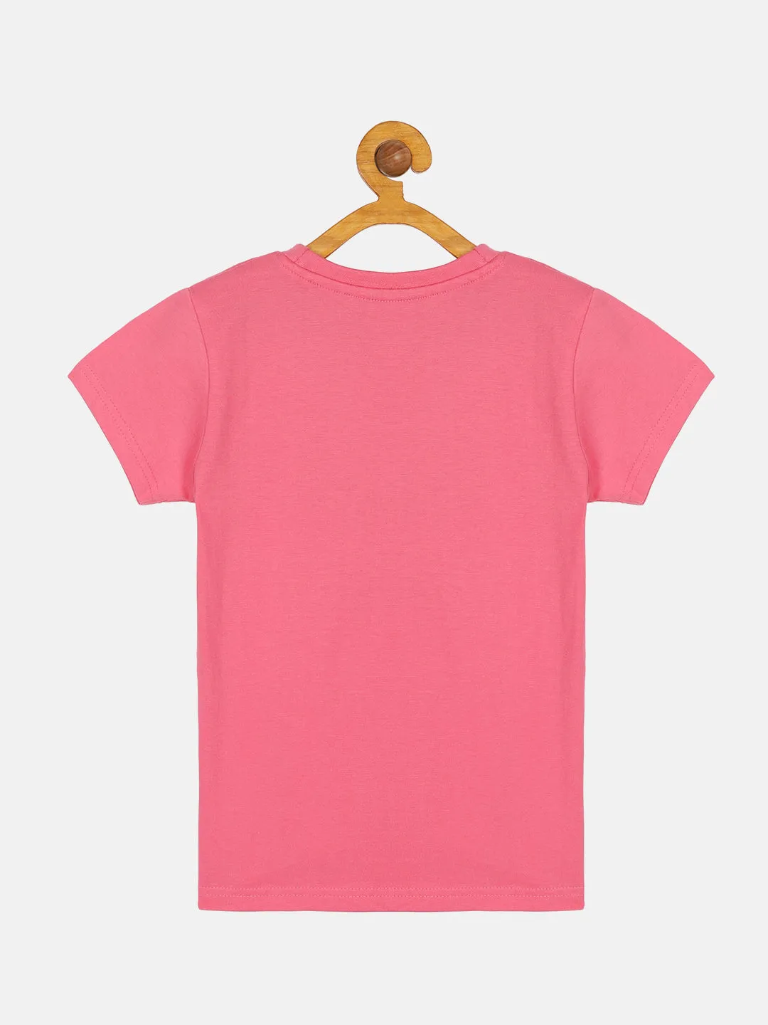 Girl's Printed Half Sleeve tee With Frill Bottom