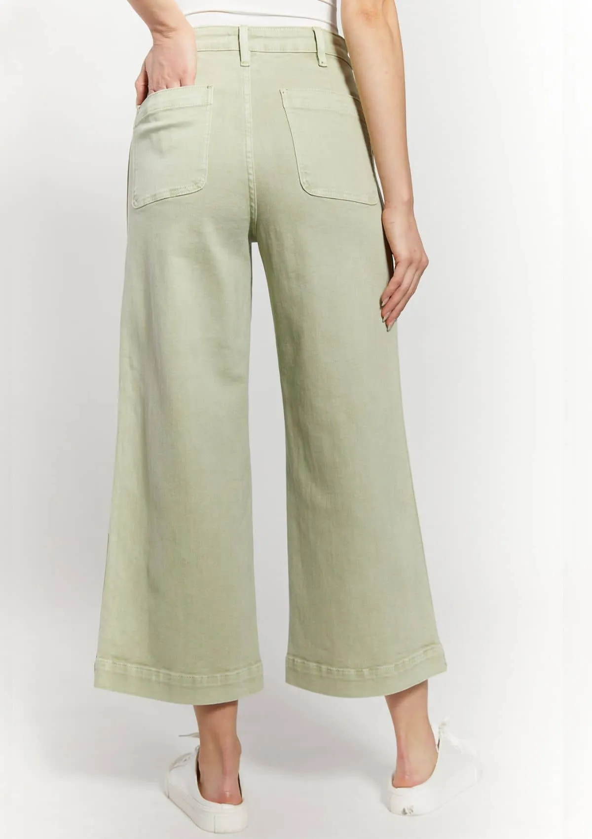 High Rise Wide Leg Crop - Soft Mint