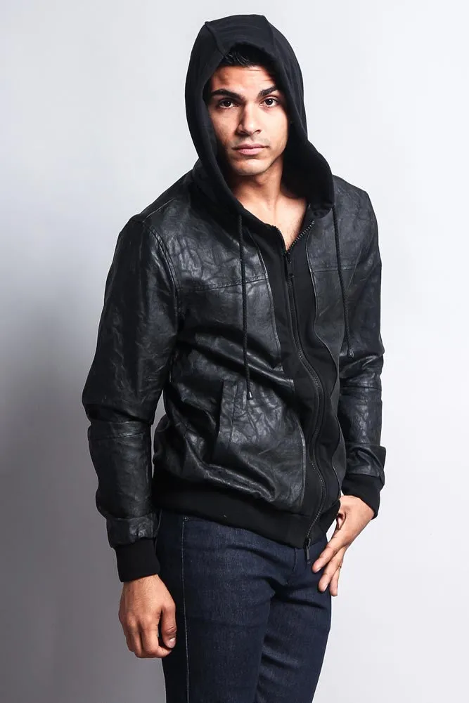 Hooded PU Jacket