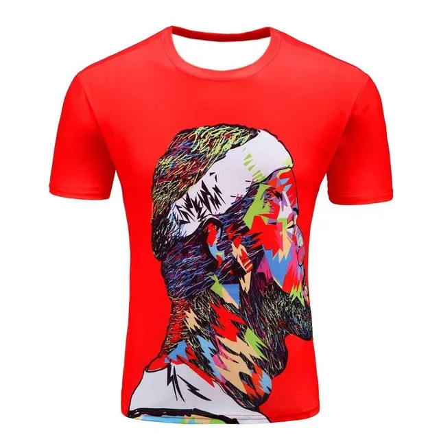 Hot selling New fashion Men's 3D apple/tree printing t shirt summer short sleeve t shirts tops, M-4XL,plus size free shipping