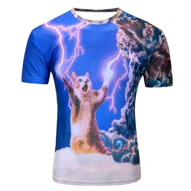 Hot selling New fashion Men's 3D apple/tree printing t shirt summer short sleeve t shirts tops, M-4XL,plus size free shipping