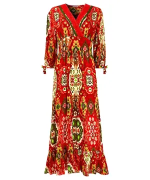 Joe Browns 14 Red Loretta Print Dress