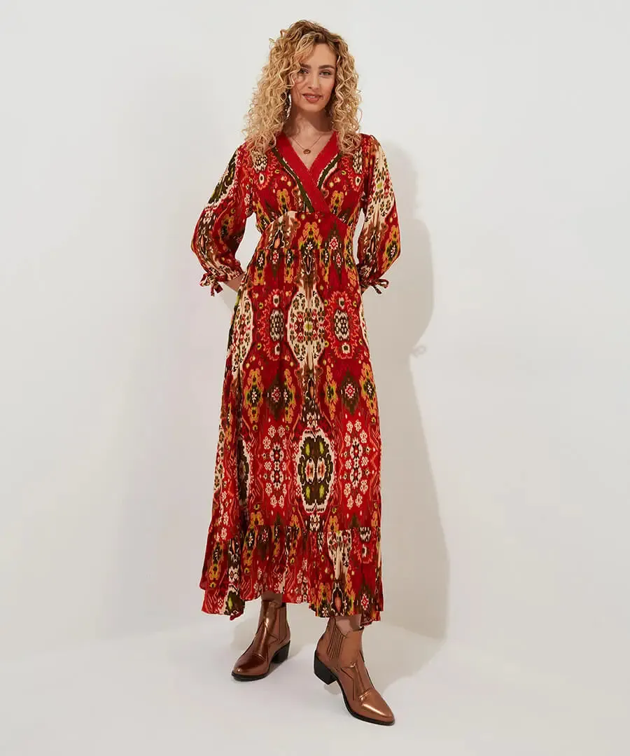 Joe Browns 14 Red Loretta Print Dress