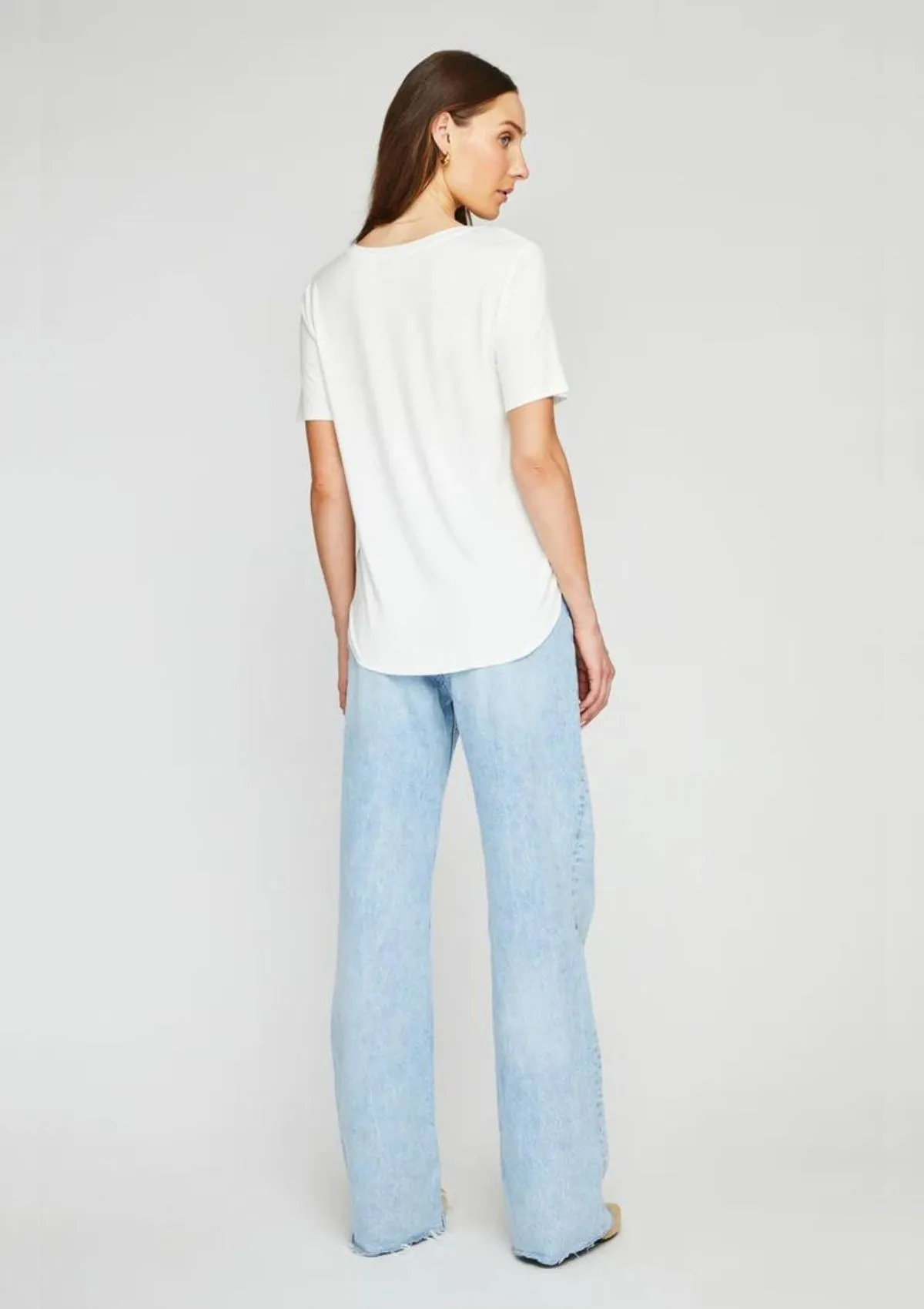 Lewis Tee Shirt With Tail Bottom - White