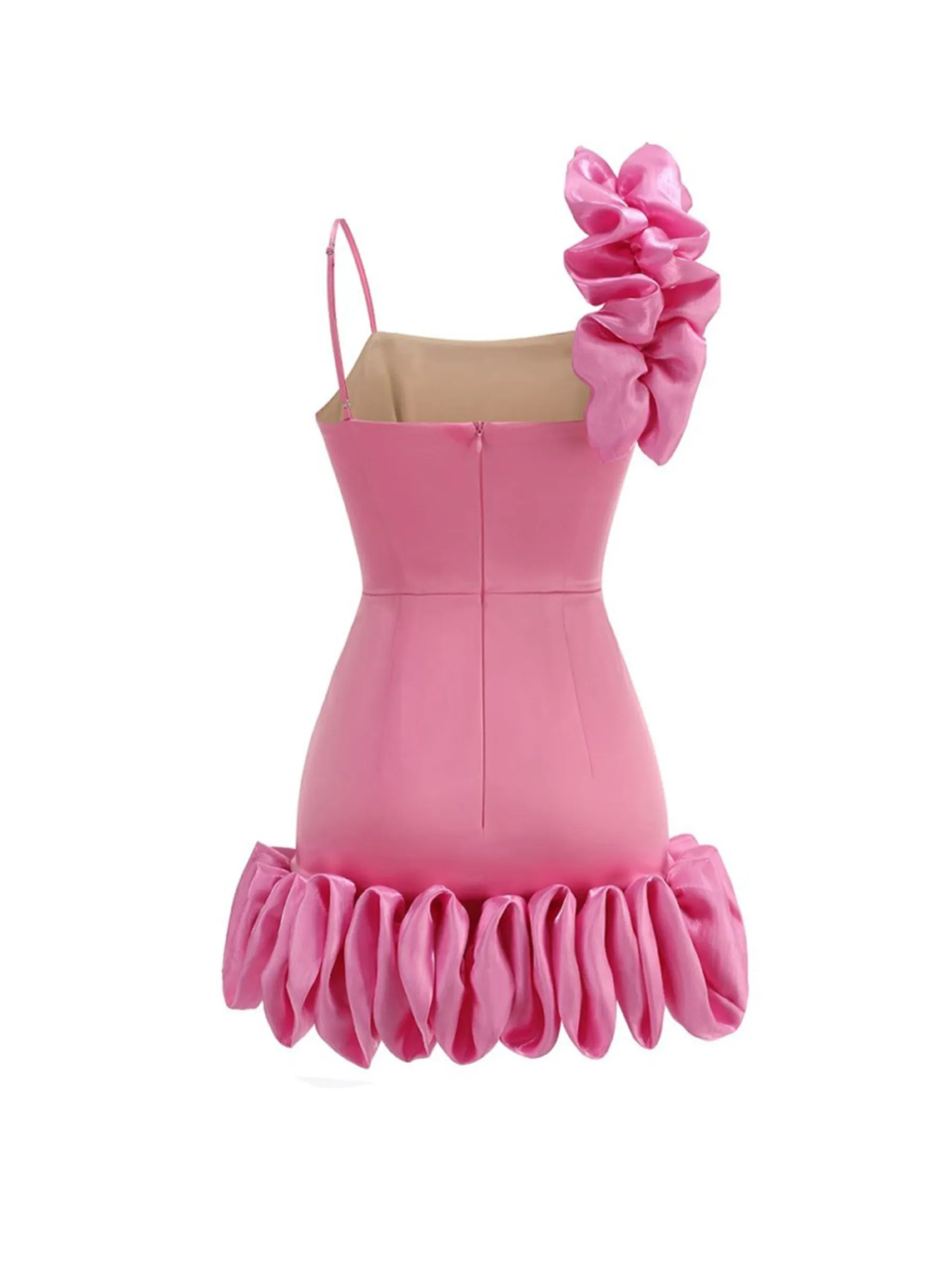 Liana Satin Ruffle Mini Dress