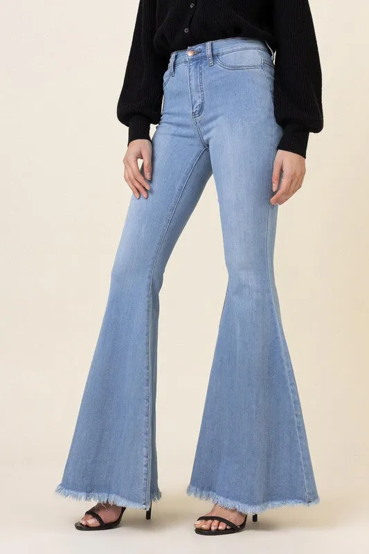 Light Stone High Waisted Flare Jeans