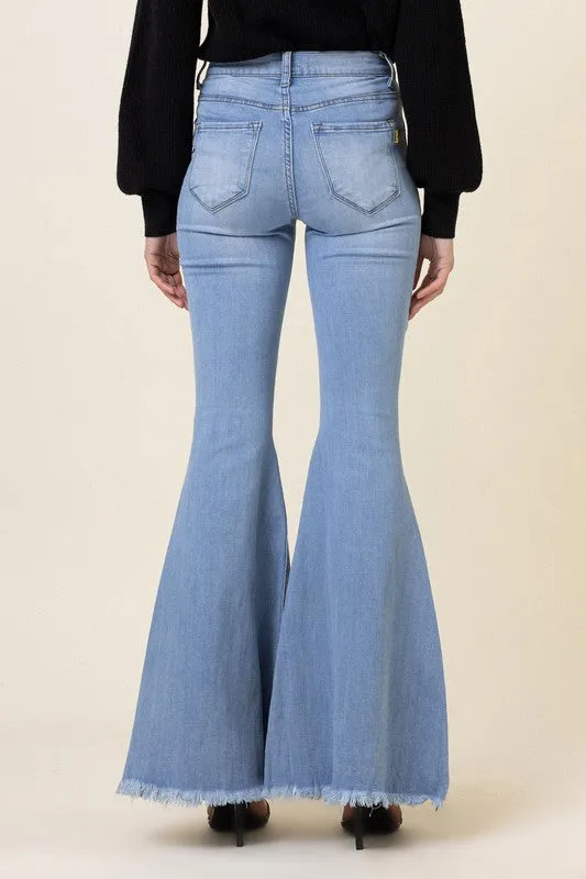 Light Stone High Waisted Flare Jeans