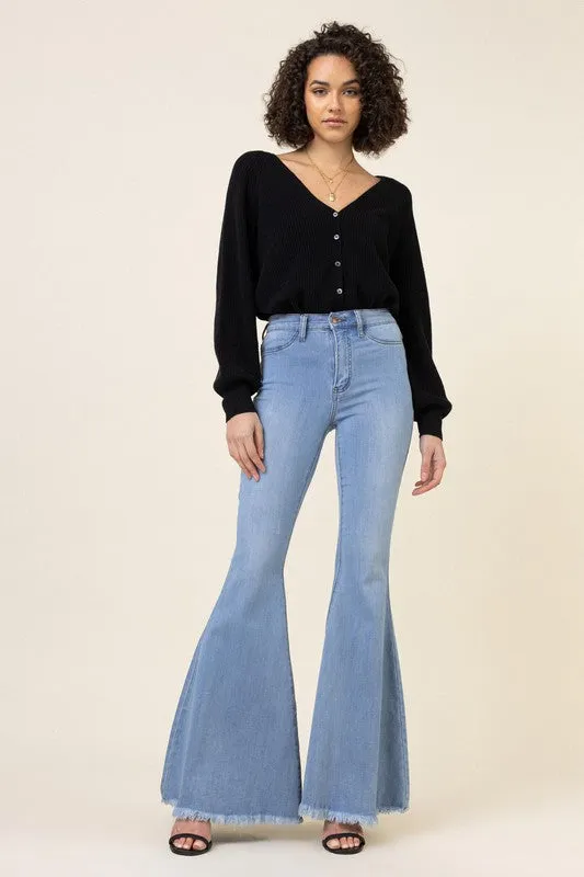 Light Stone High Waisted Flare Jeans