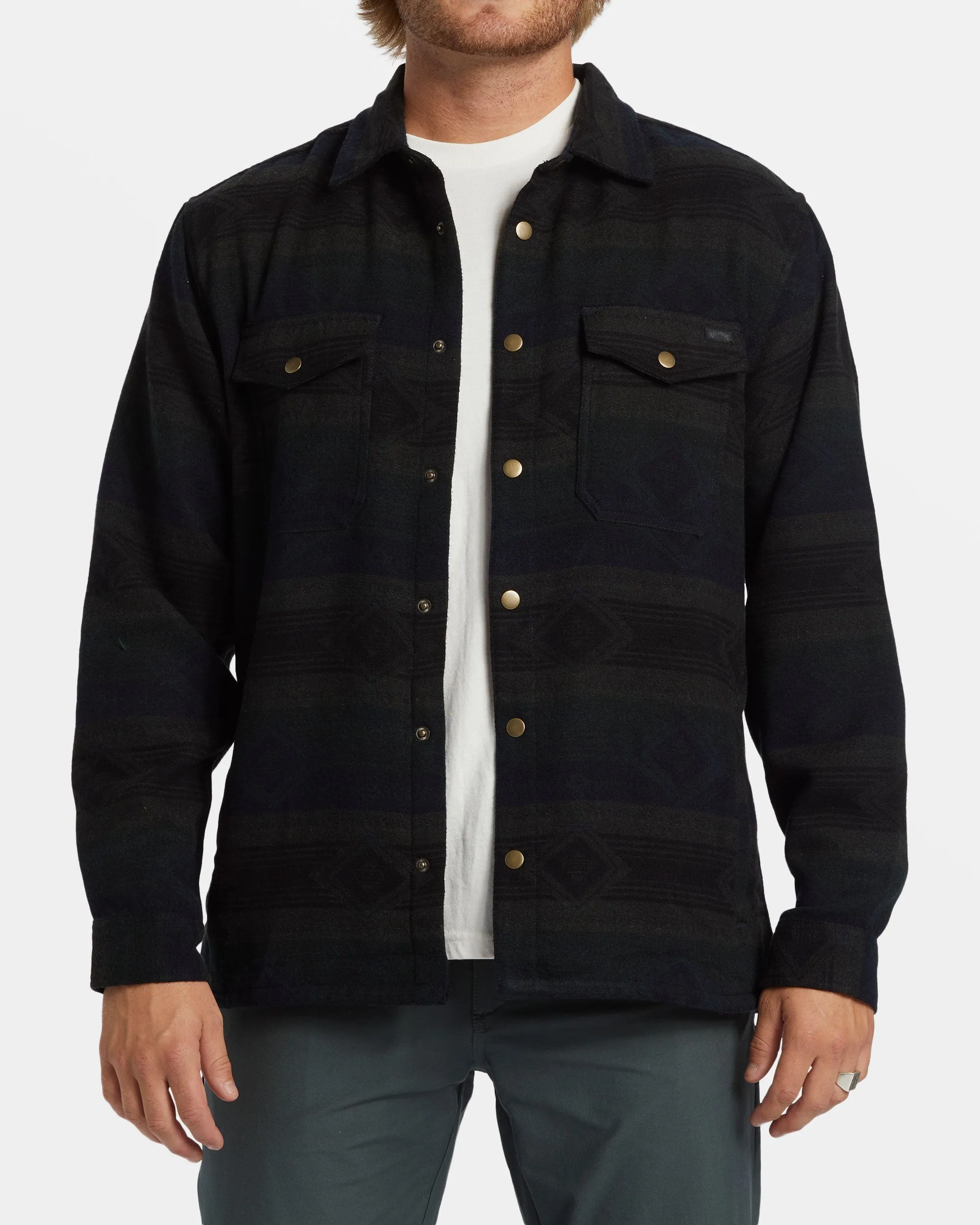 Lodge Long Sleeve Flannel Shirt - Military