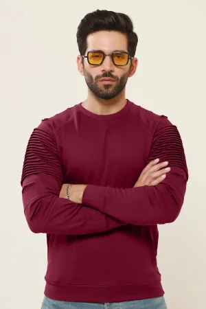 Maroon Pleated Raglan Sweatshirt - W22 - USW006R