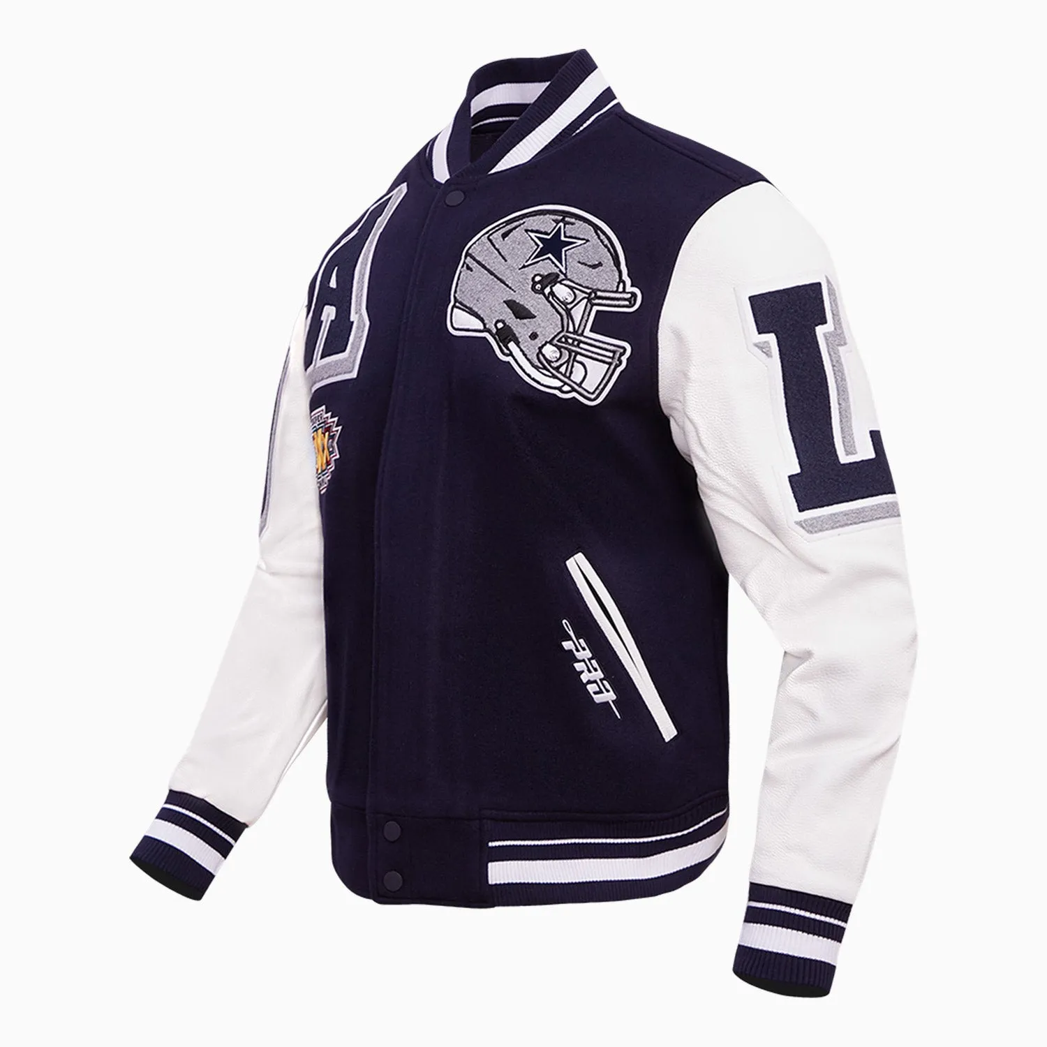 Men's Dallas Cowboys NFL Mash Up Rib Wool Varsity Jacket