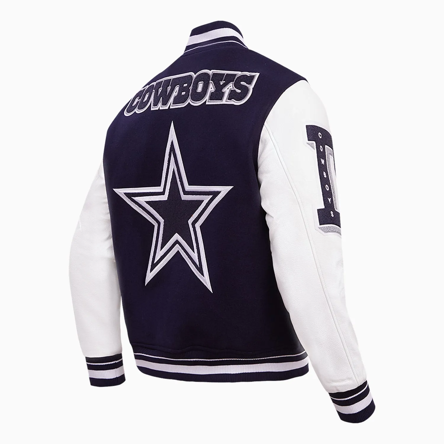 Men's Dallas Cowboys NFL Mash Up Rib Wool Varsity Jacket