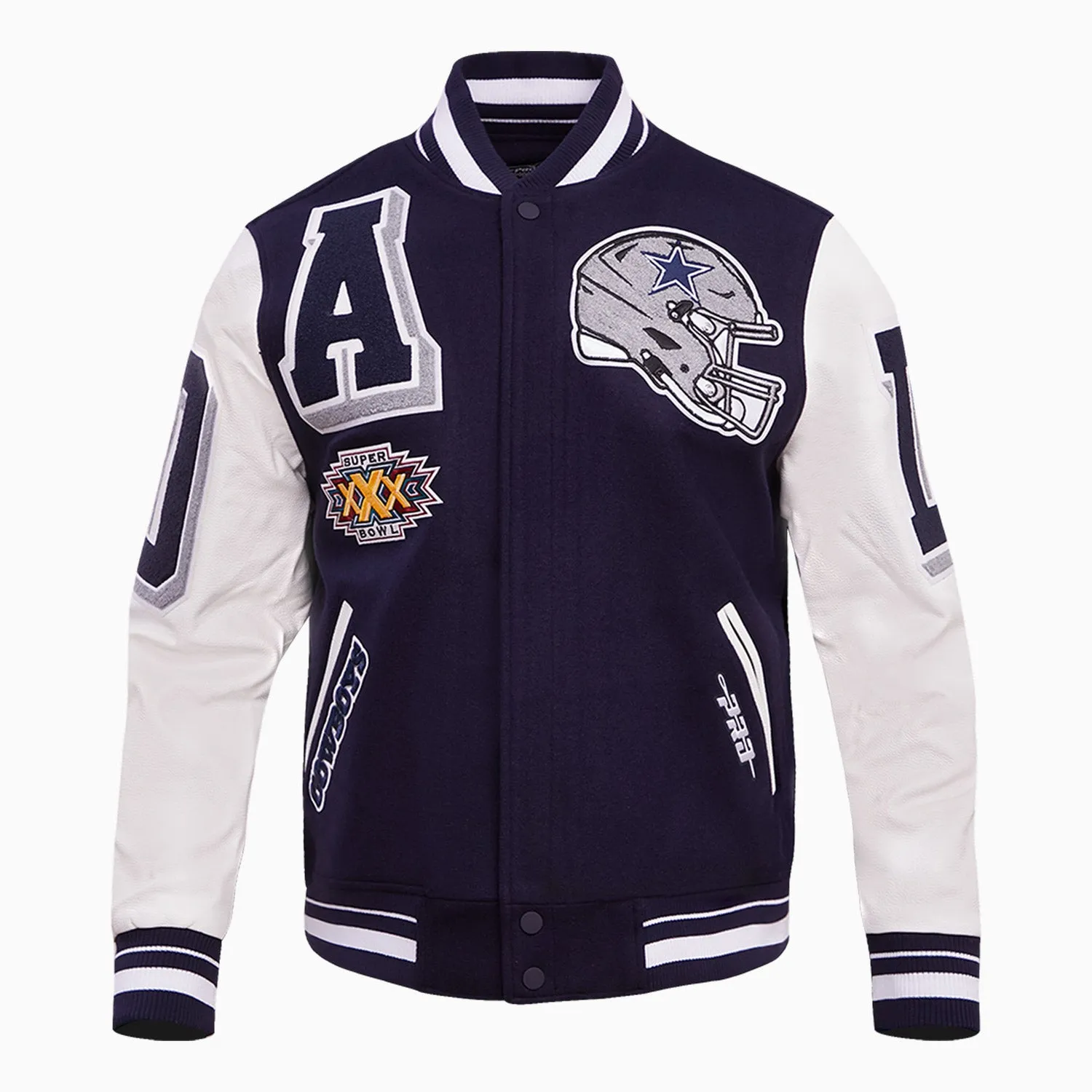 Men's Dallas Cowboys NFL Mash Up Rib Wool Varsity Jacket