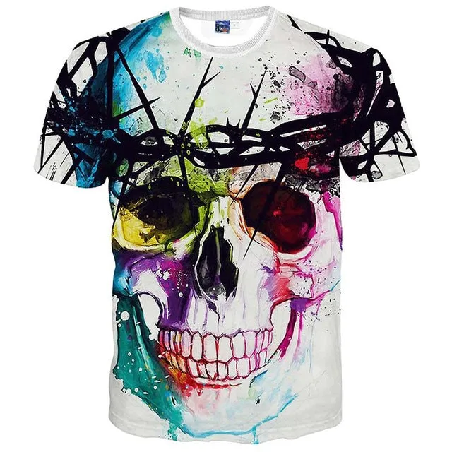 Mr.1991INC New Fashion Brand T-shirt Hip Hop 3d Print Skulls Harajuku Animation 3d T shirt Summer Cool Tees Tops Brand Clothing