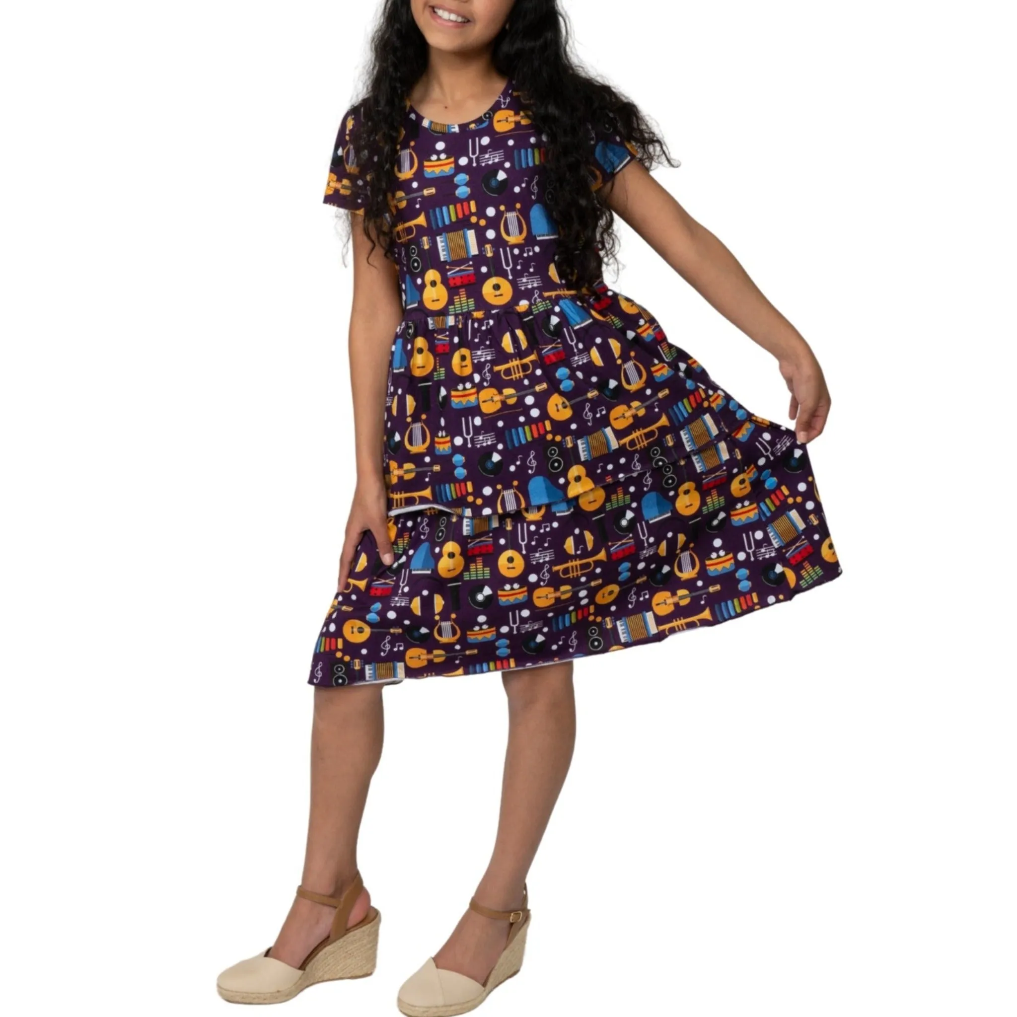 Music Fun Kids Layered Dress