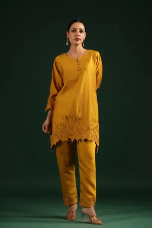 Mustard Embroidered Co-ord Set