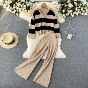 Naomi Striped Woolen Coord Set