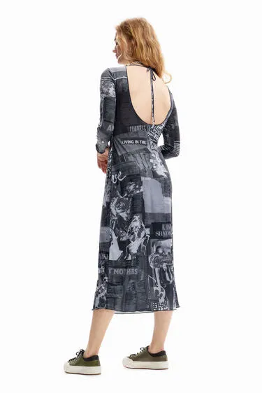 Newspaper Midi Dress