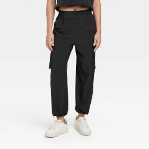 Open Box - JoyLab Women's Cinch Hem Woven Cargo Pants High Rise Casual Fit