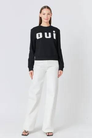 Oui Pearl Embellished Sweatshirt