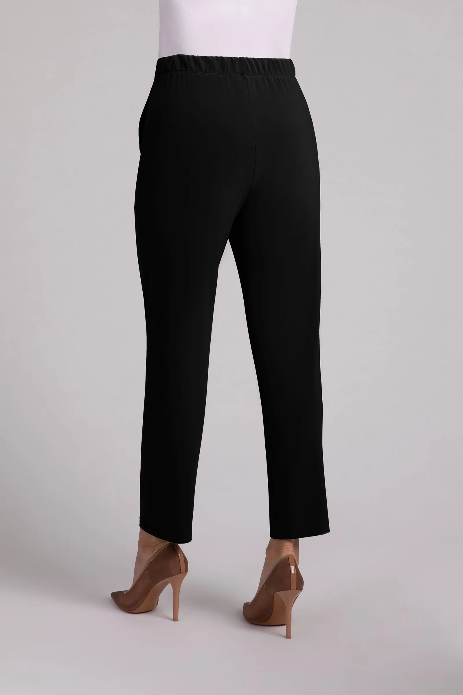 Ponte Easy Pull On Ankle Pant | Black