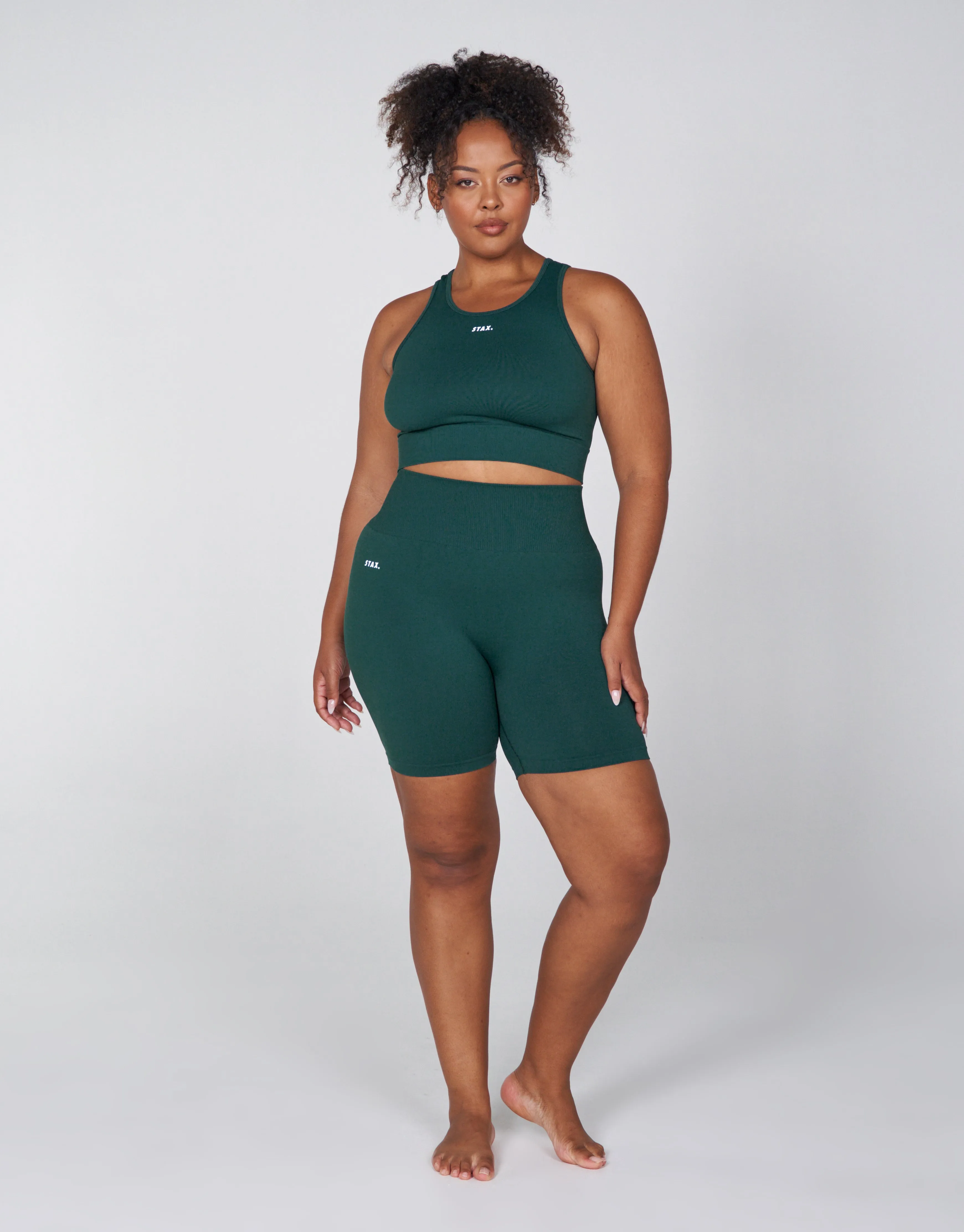 Premium Seamless Favourites Midi Bike Shorts - Pine