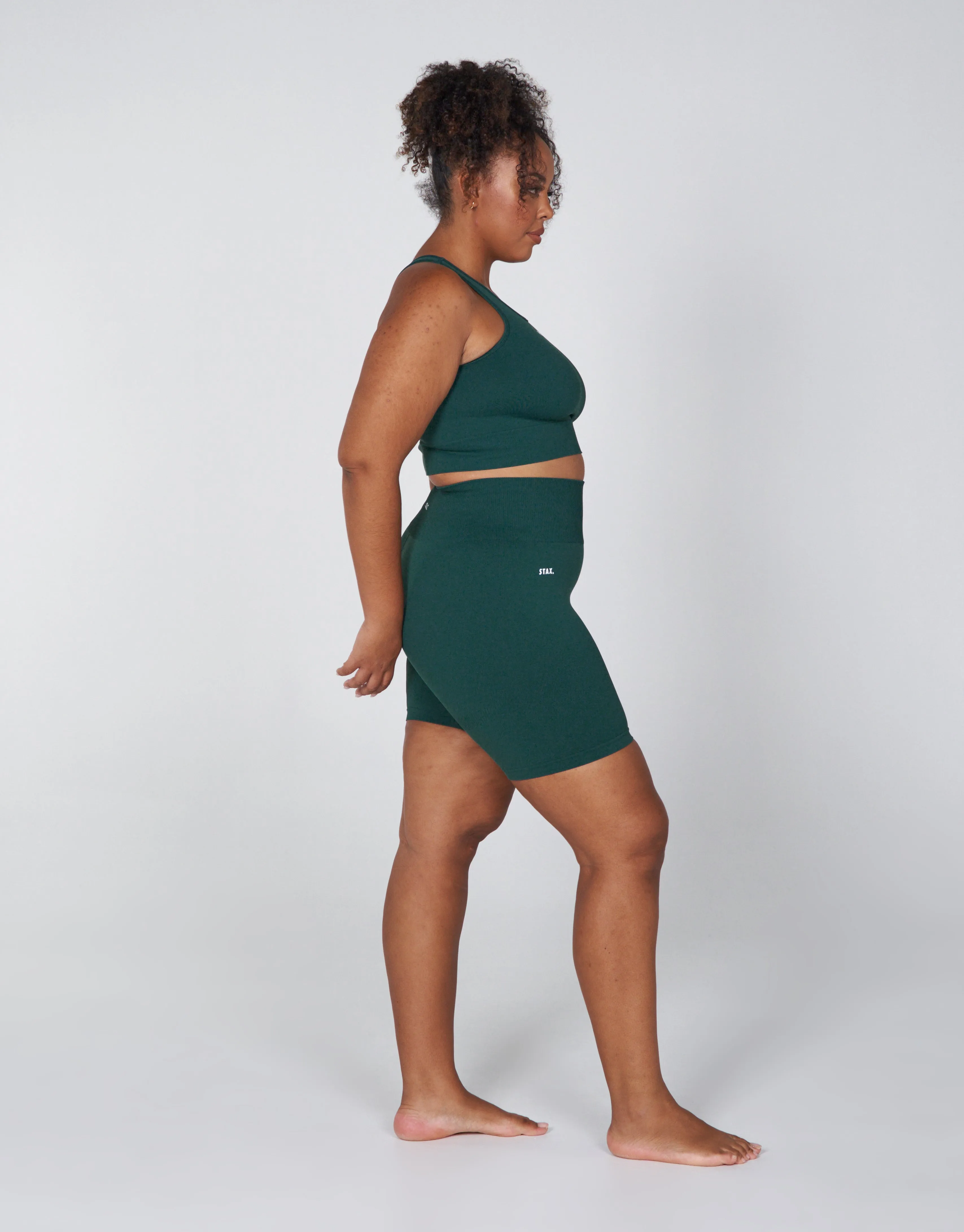 Premium Seamless Favourites Midi Bike Shorts - Pine