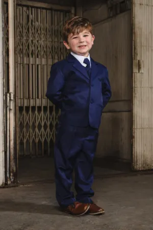 "Mason" Kids Indigo Suit (5-Piece Set)