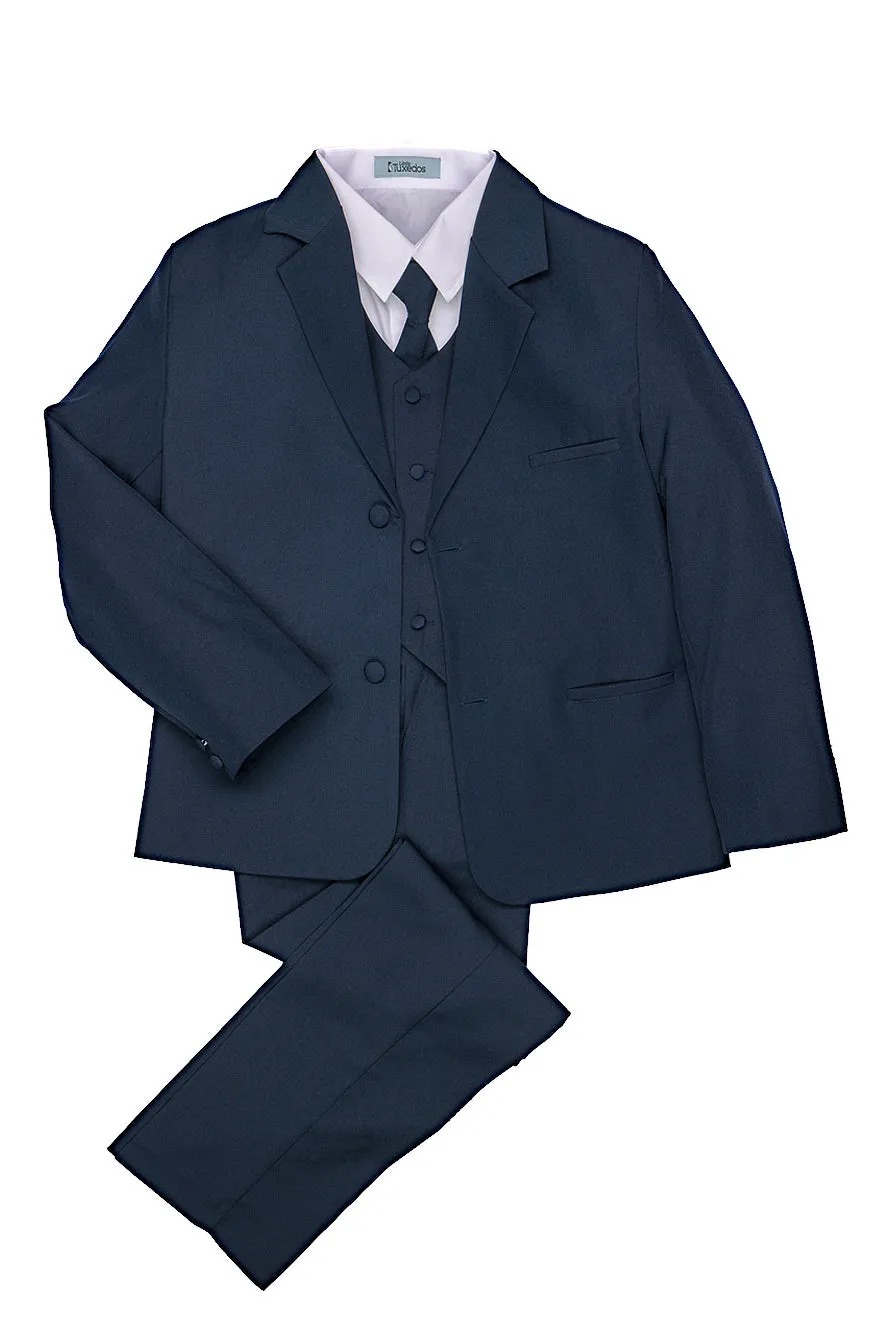 "Mason" Kids Navy Suit (5-Piece Set)