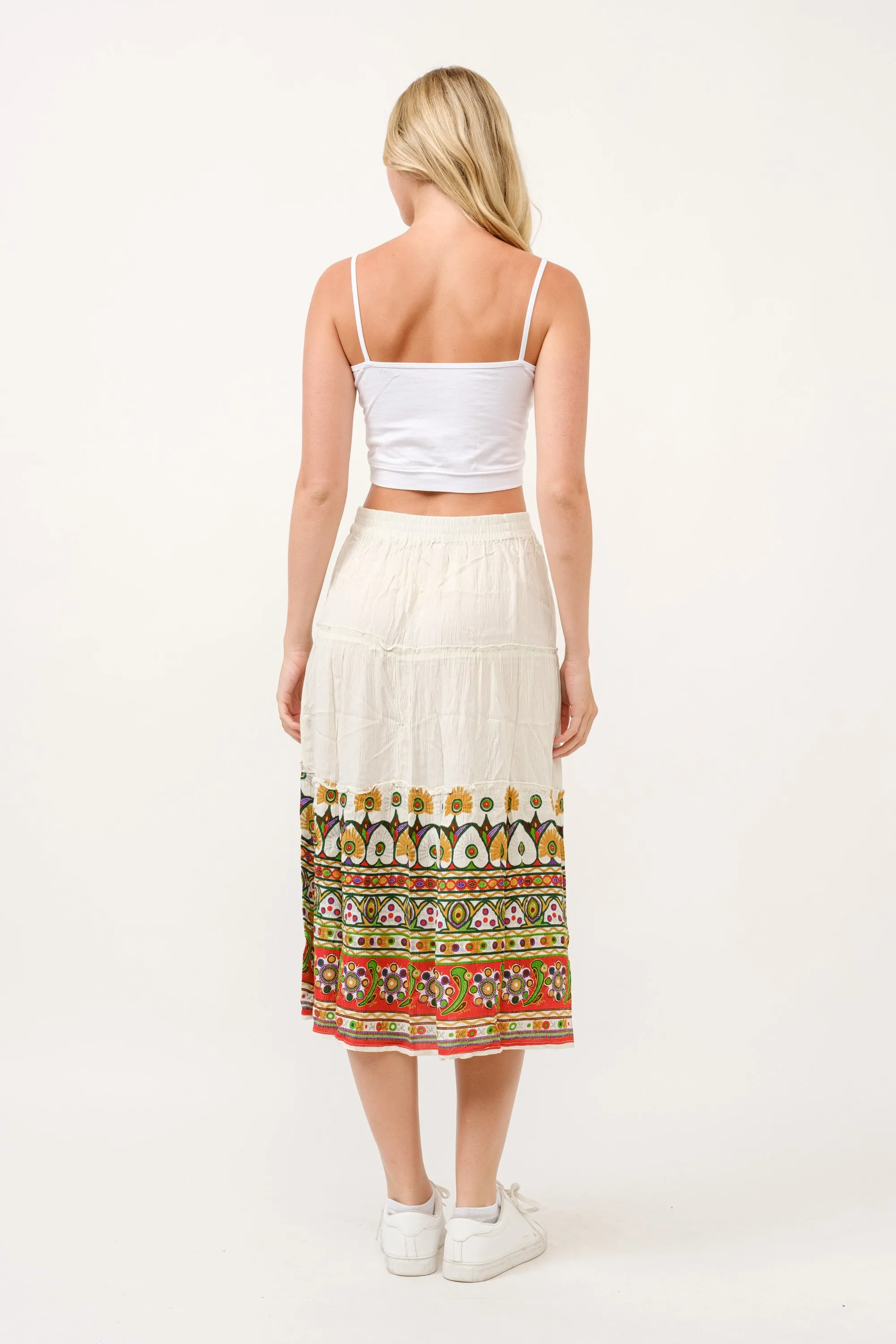 RAJ ELIA CONTRAST PRINT SKIRT