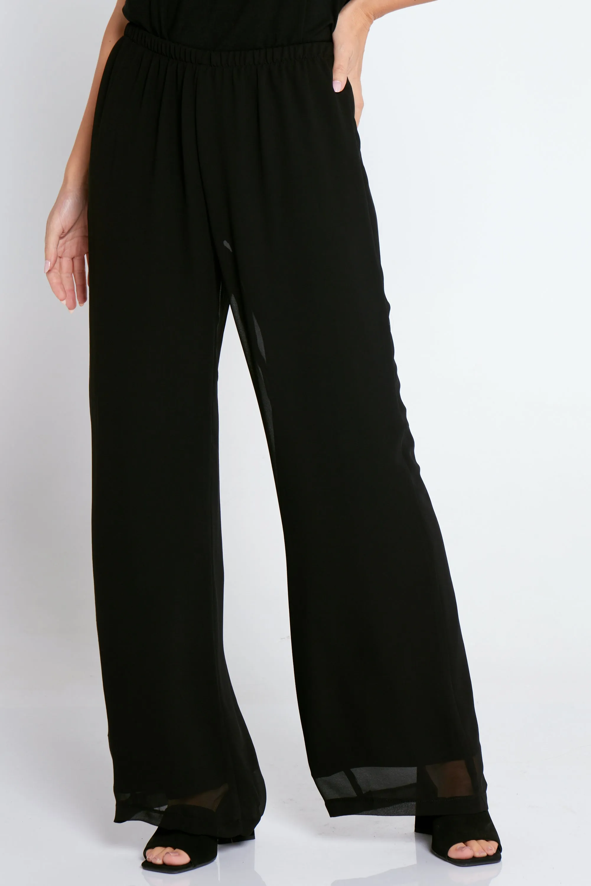 Rendezvous Chiffon Pants - Black