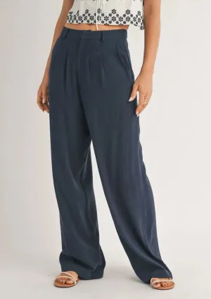 Sandy Cove Pleated Pants - Navy